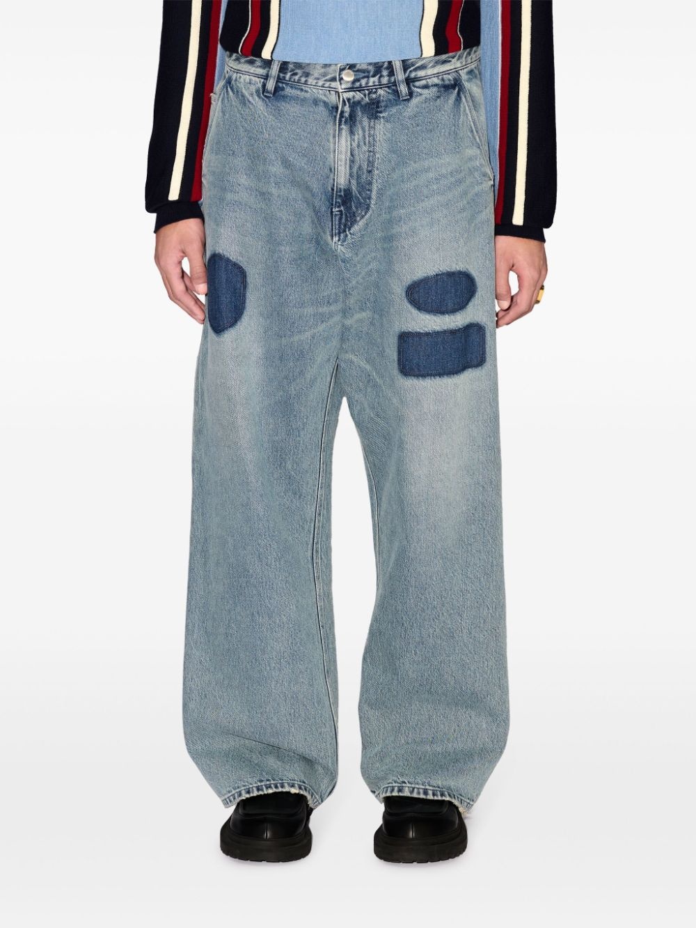 cotton straight-leg jeans - 3