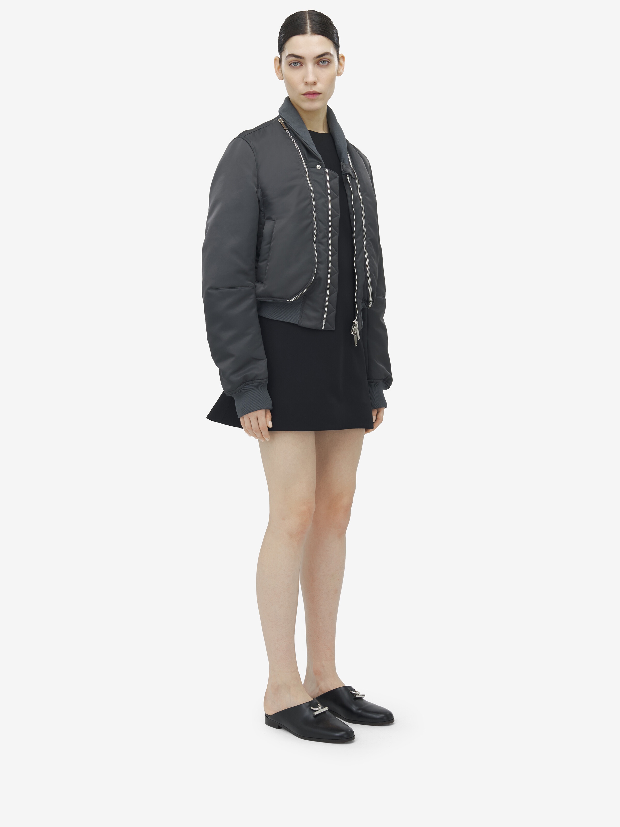 Zip Detail Bomber Jacket - 4