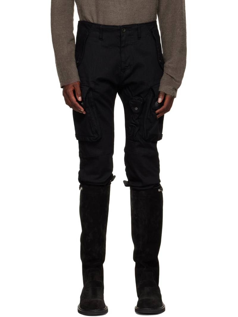 Black Gas Mask Cargo Pants 1