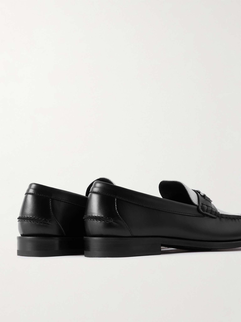 Horsebit-Embellished 두 톤 가죽 Loafers 5