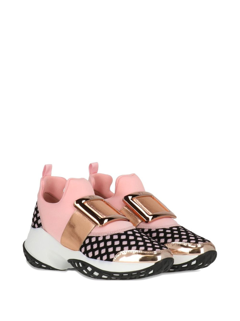 Roger Vivier buckle-fastening mesh trainers outlook