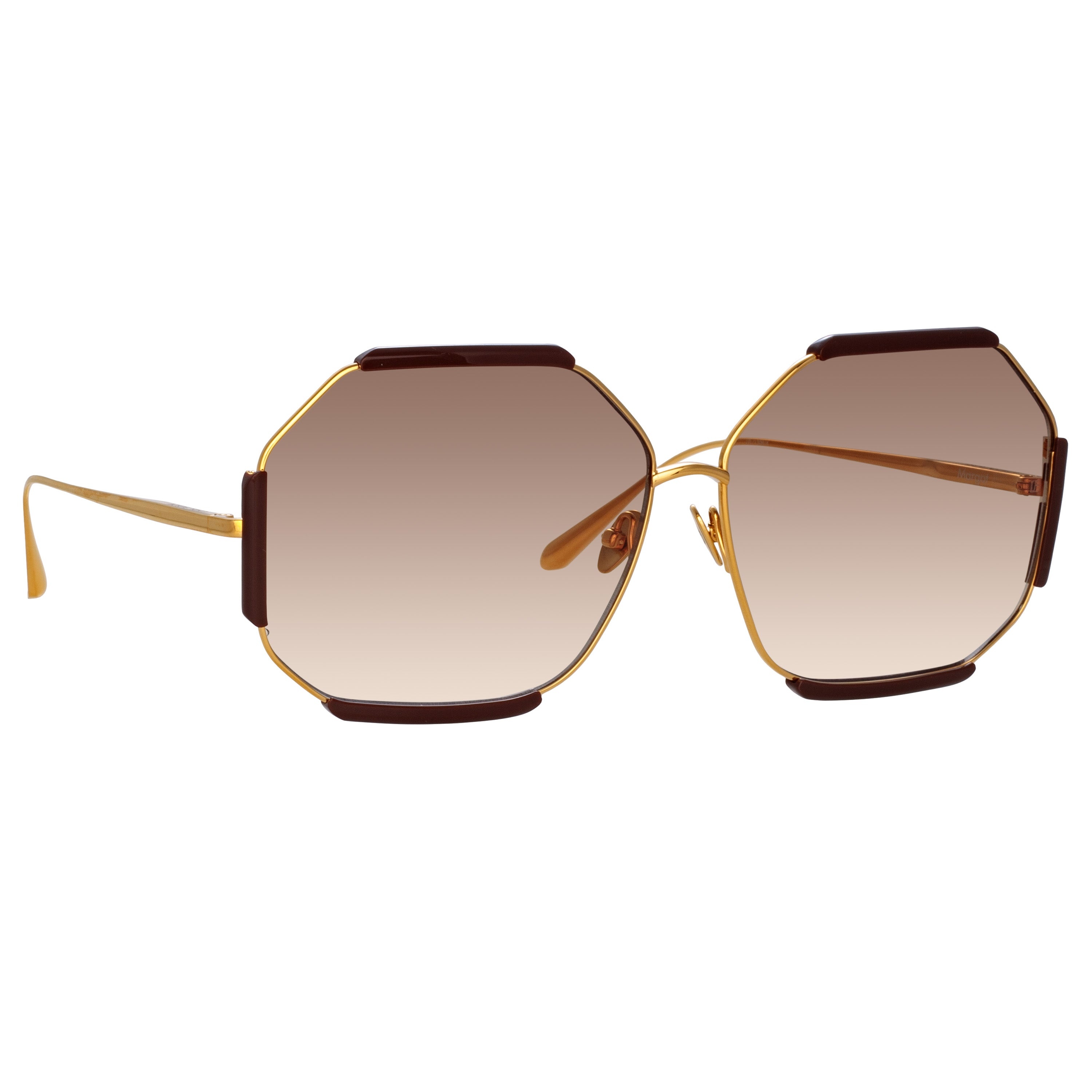 MARGOT HEXAGON SUNGLASSES IN BROWN - 3