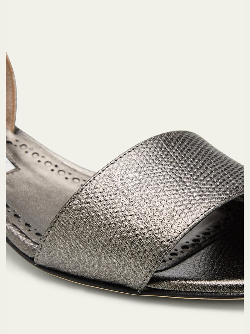 30mm Patobarnu Embossed Metallic Leather Slingback 3