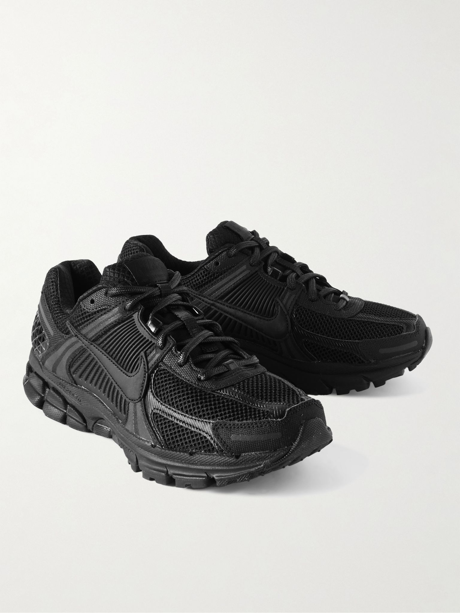 Zoom Vomero 5 Leather and Rubber-Trimmed Mesh Sneakers Black - 4