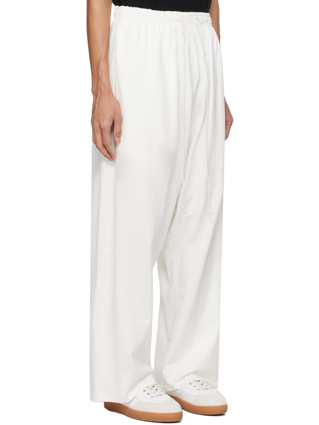 White Embroidered Sweatpants - 2