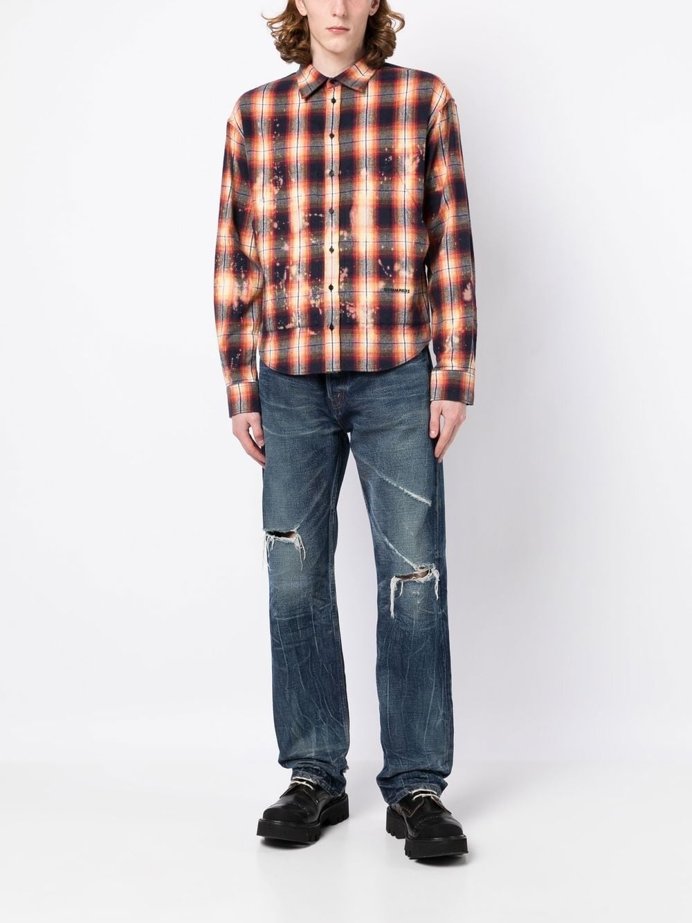 check-pattern shirt - 2