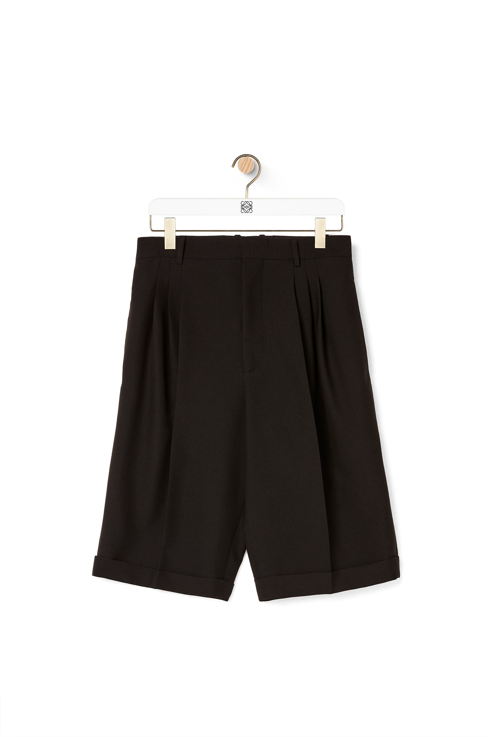 Pleated shorts in wool - 1