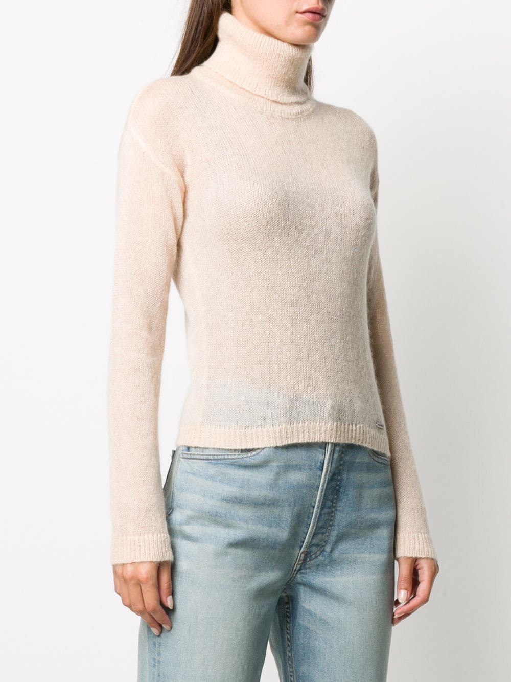 ribbed roll neck jumper - 3