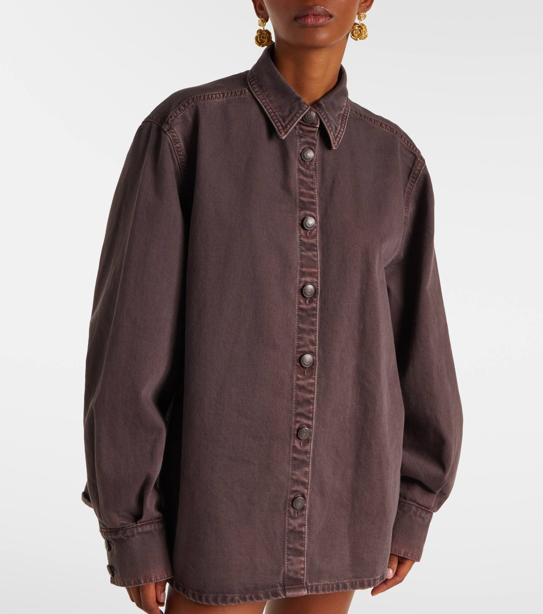 Oversized denim overshirt - 6