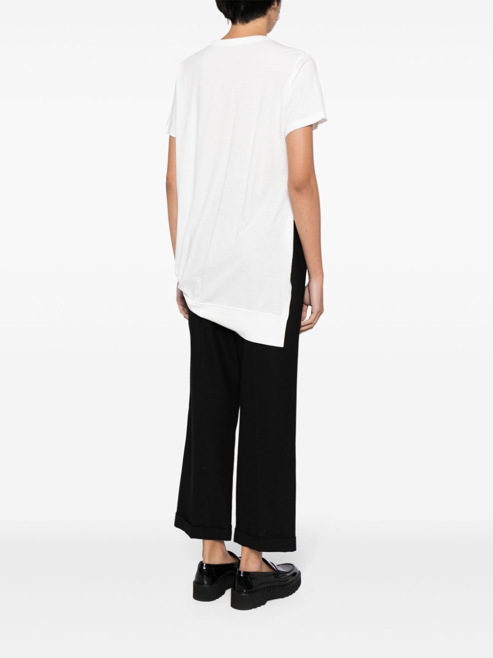 asymmetric cotton T-shirt - 4