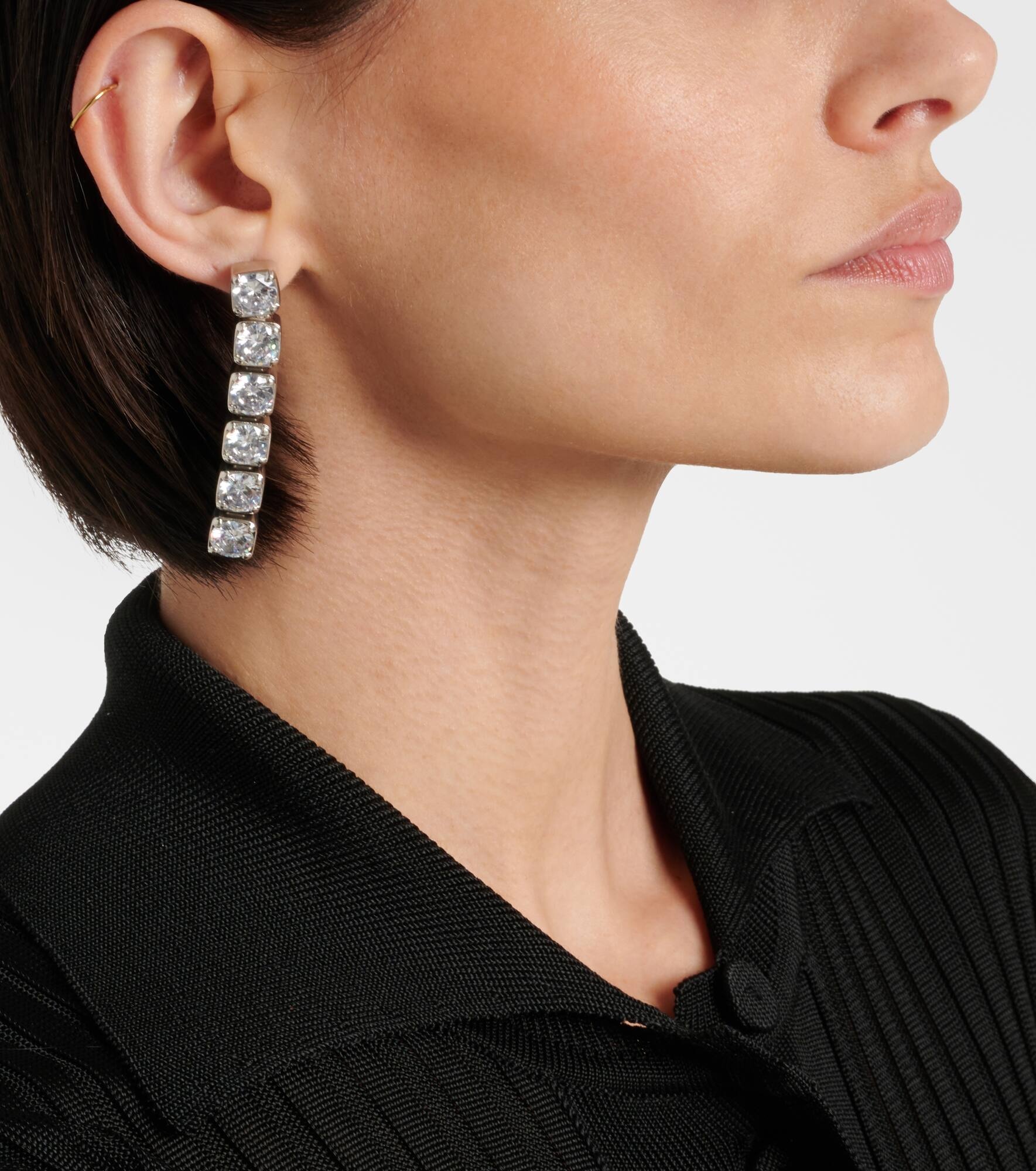 Crystal-embellished drop earrings - 6