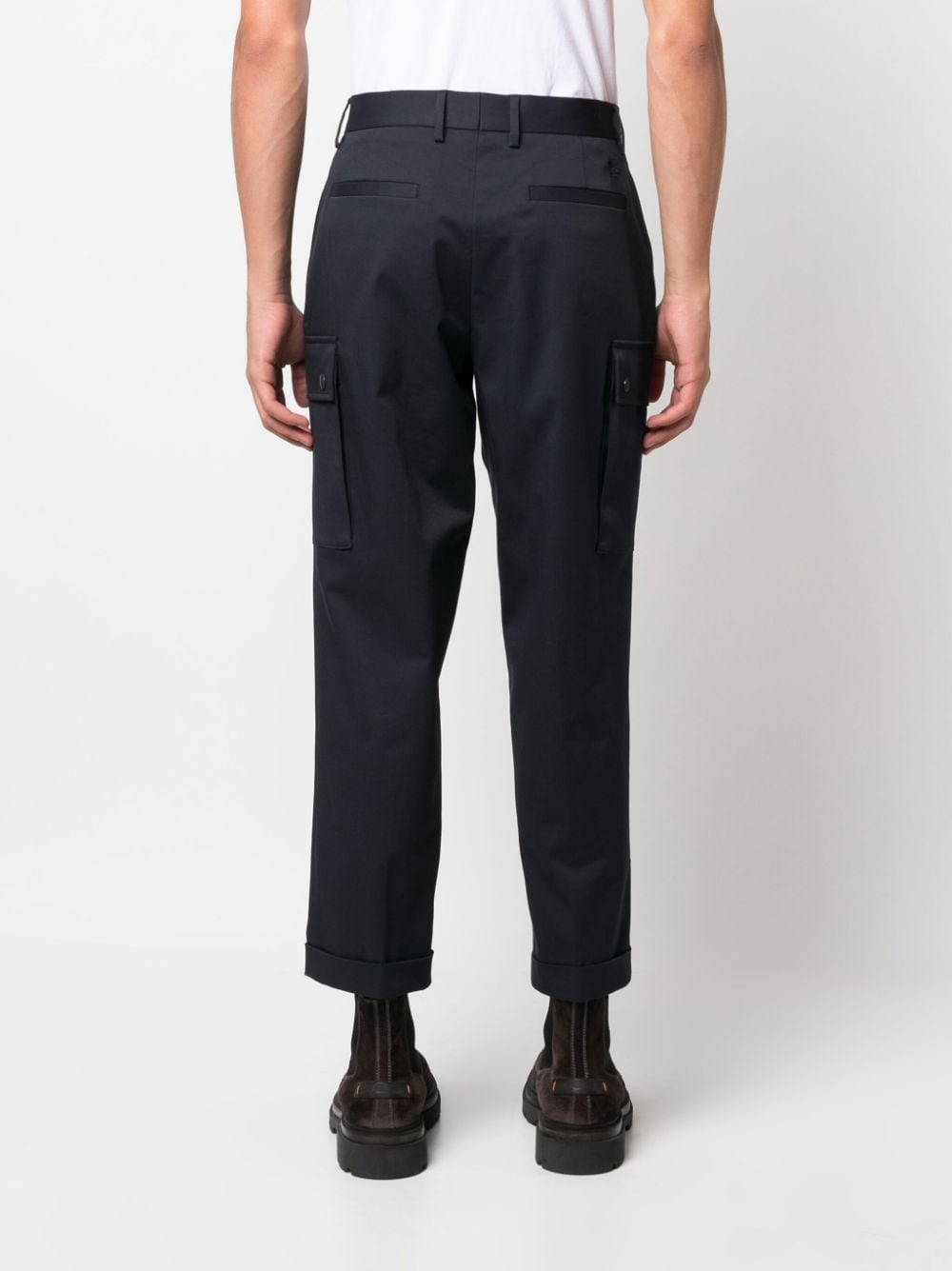 Pegaso-motif cropped cargo trousers - 4