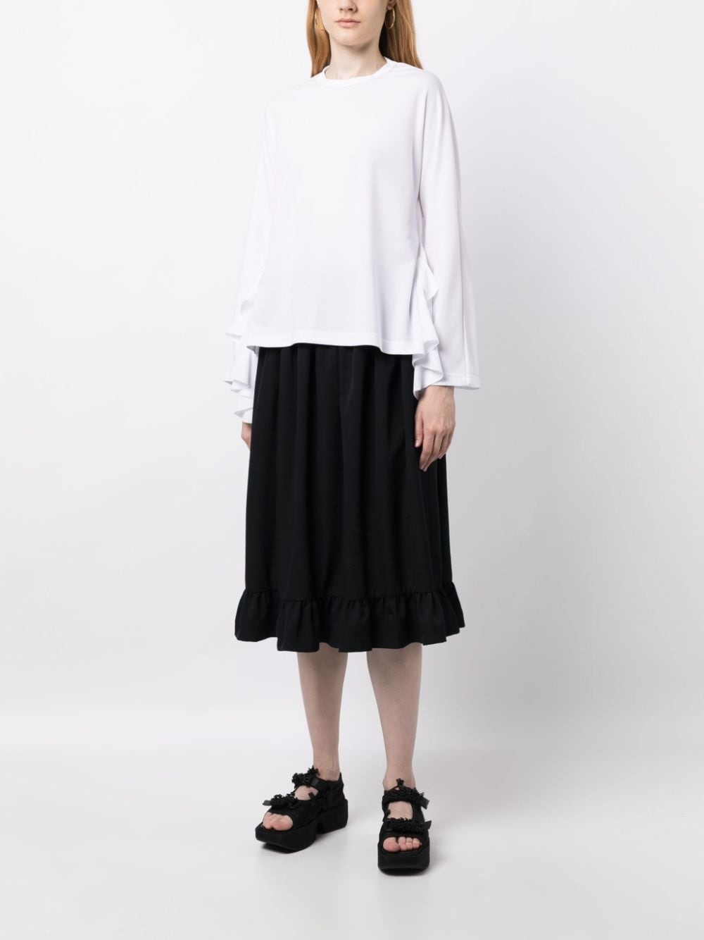 long-sleeve draped top - 2