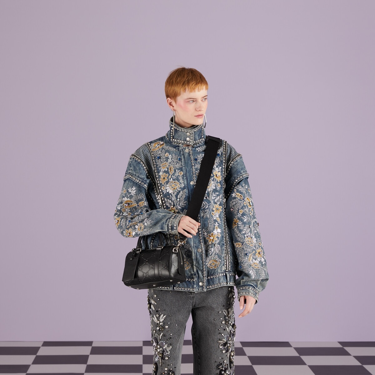 GG embossed mini duffle bag - 3