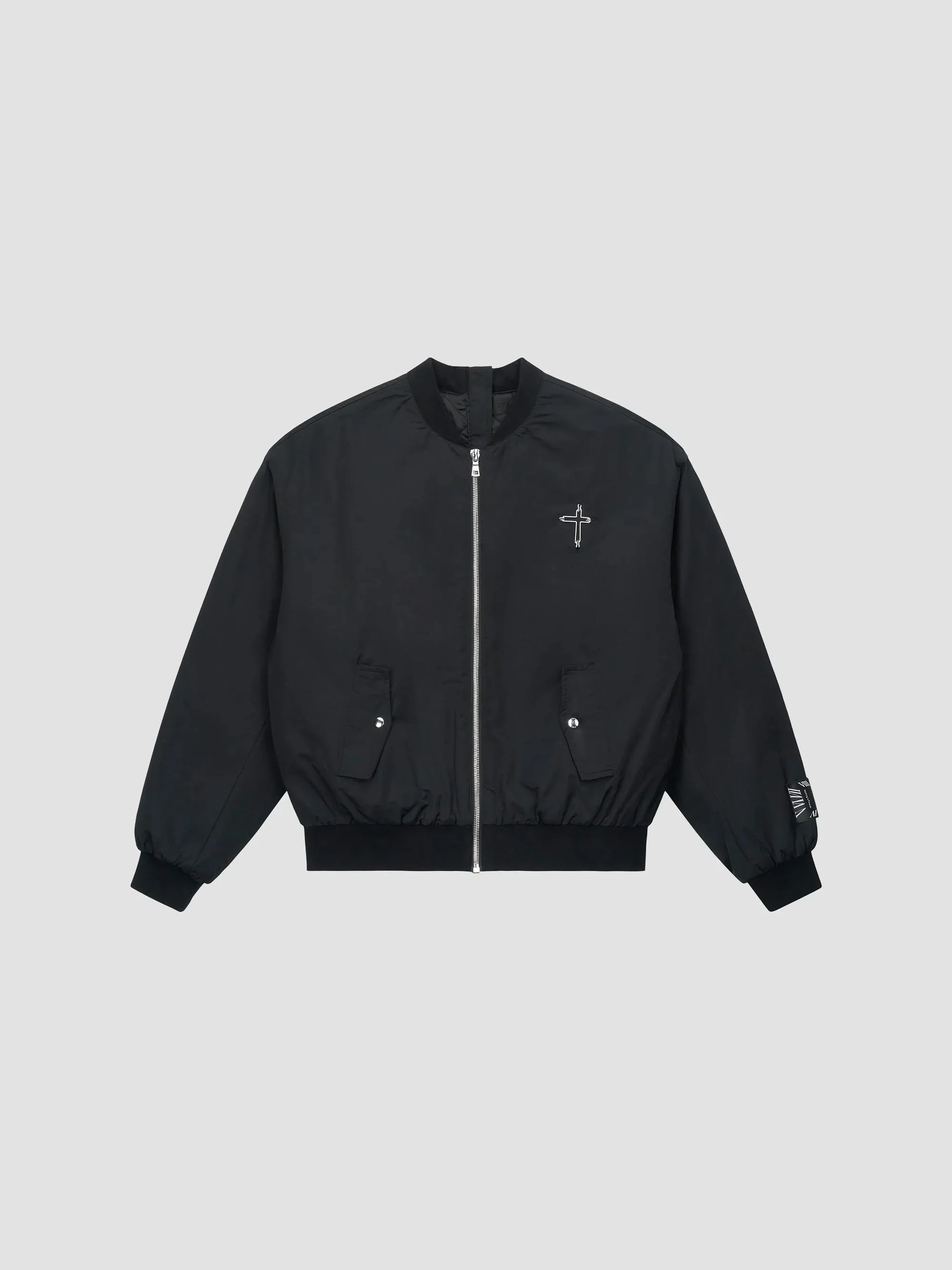 Men's Curva Ultra Rowan Studded Bomber Jacket - Black - 1