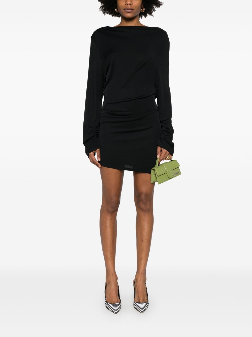 draped mini dress - 2