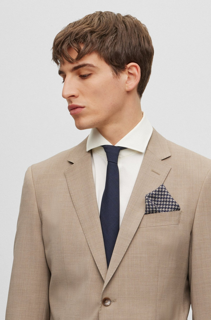 BOSS PRINTED POCKET SQUARE IN COTTON AND WOOL outlook
