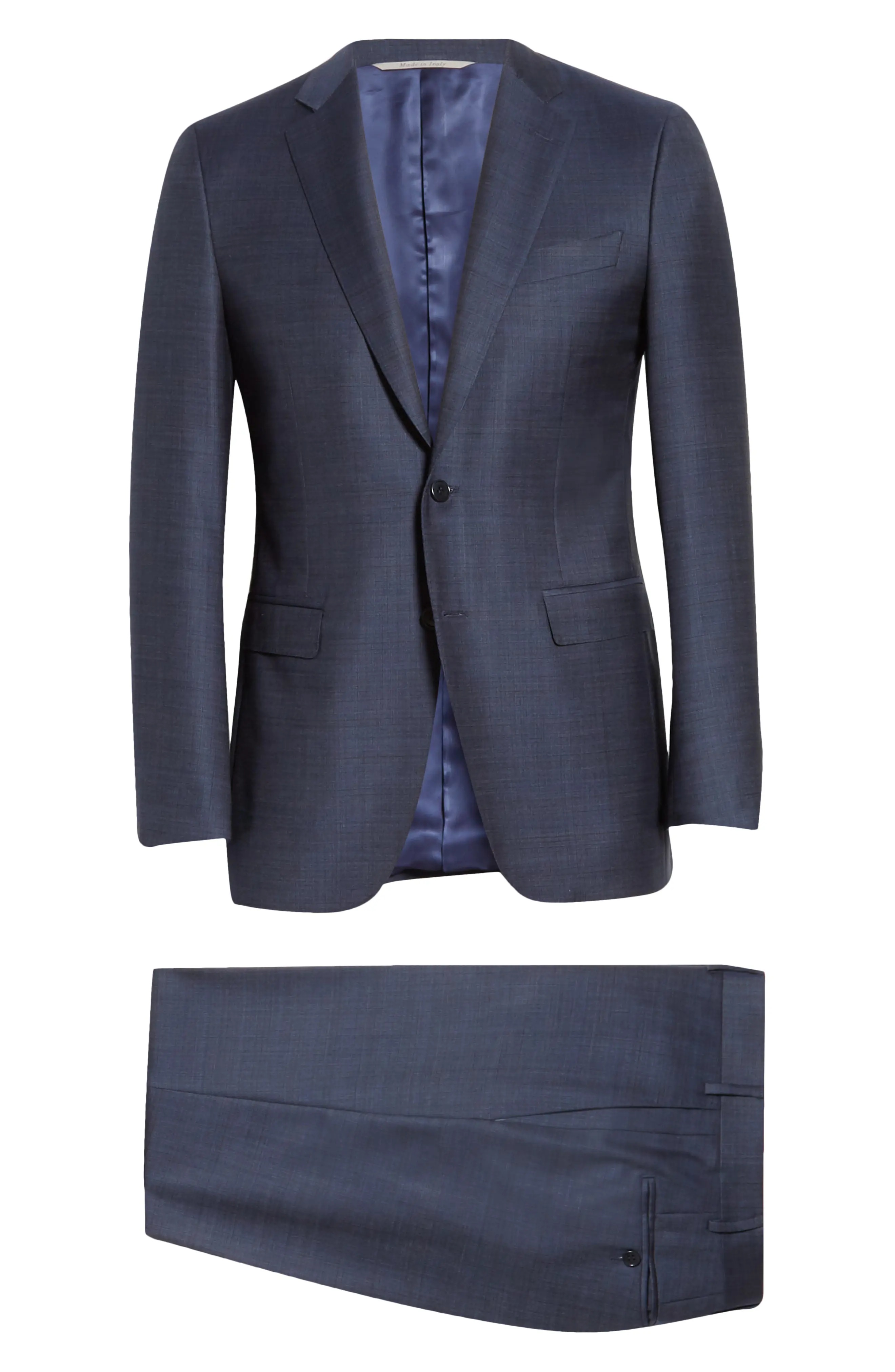 Milano Trim Fit Solid Wool Suit - 1