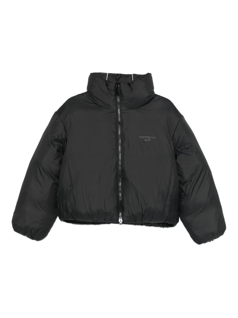 padded logo-print jacket 1