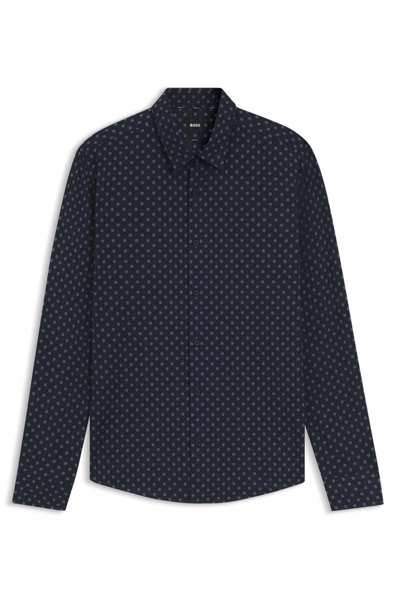 SLIM-FIT SHIRT IN PRINTED PERFORMANCE-STRETCH ITALIAN FABRIC 1