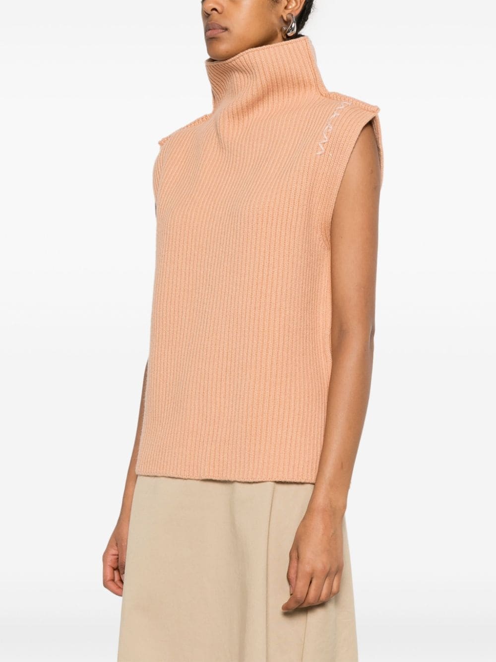 ribbed wool vest - 3