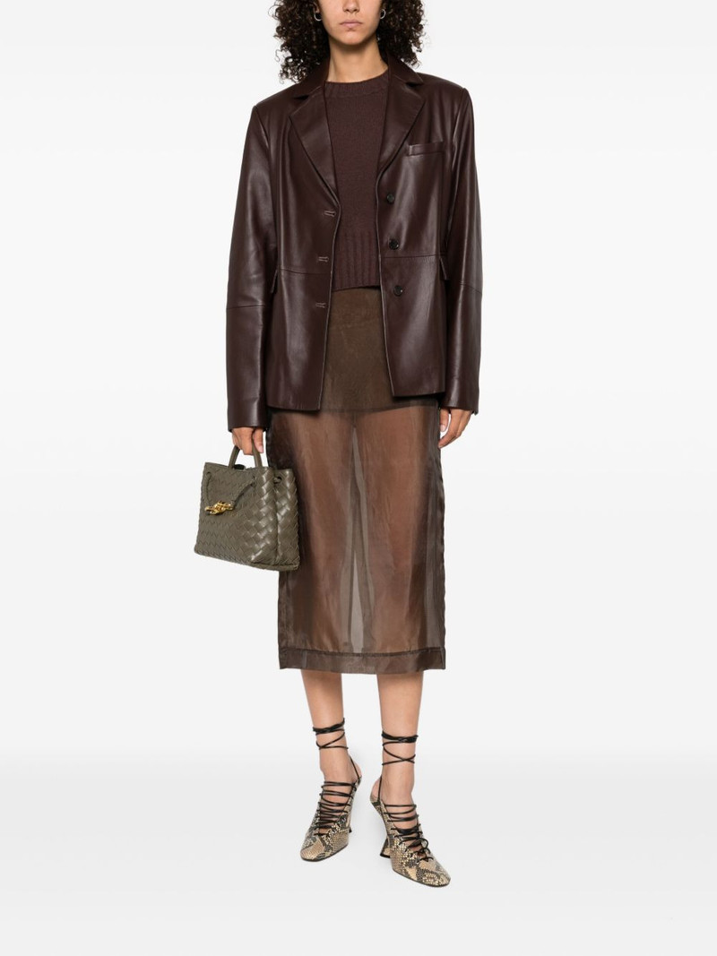 Loulou de Saison Aldo three-button leather jacket outlook