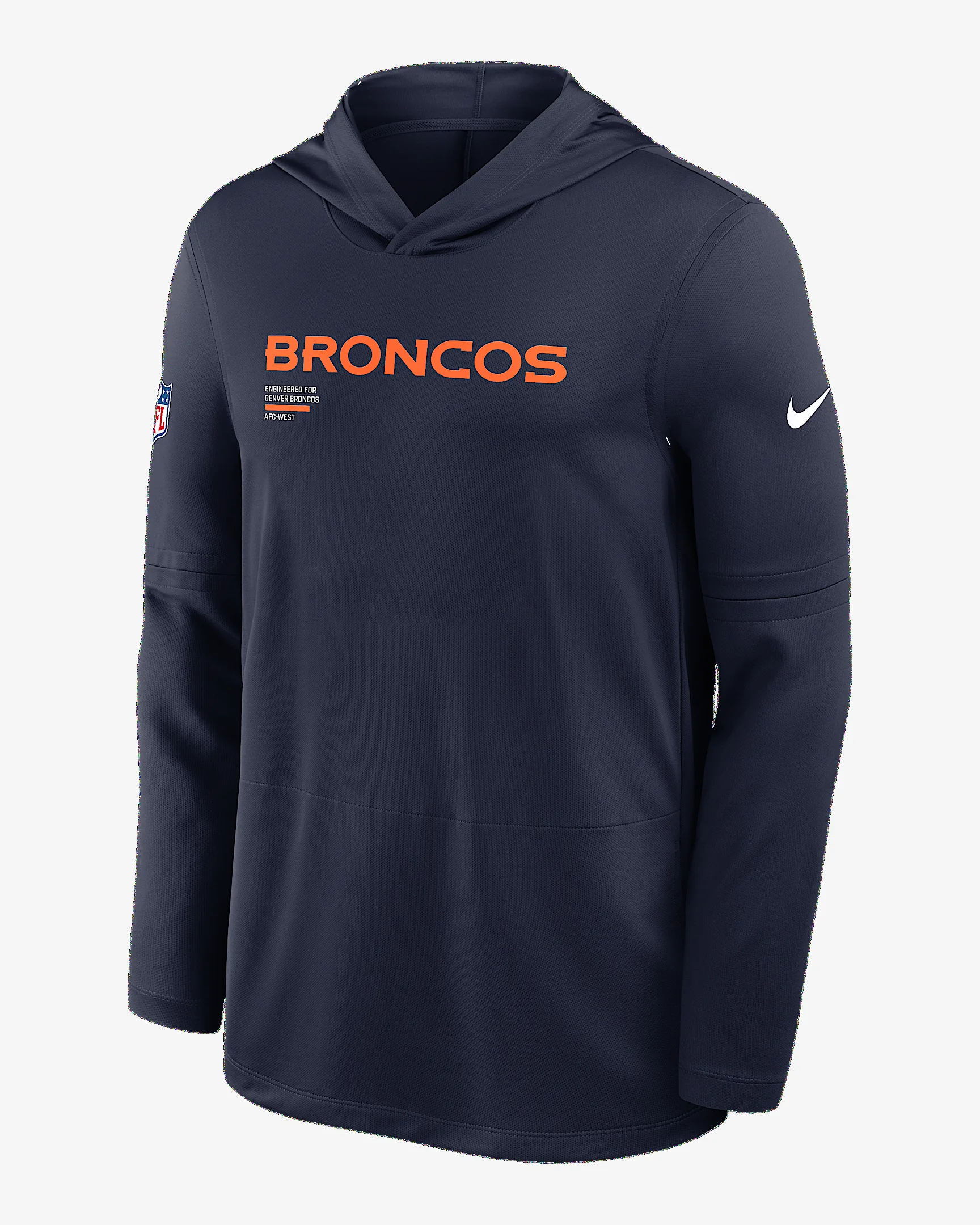 Denver Broncos Pure Fury Sideline Men's Nike Dri-FIT NFL Long-Sleeve Hooded Top - 1