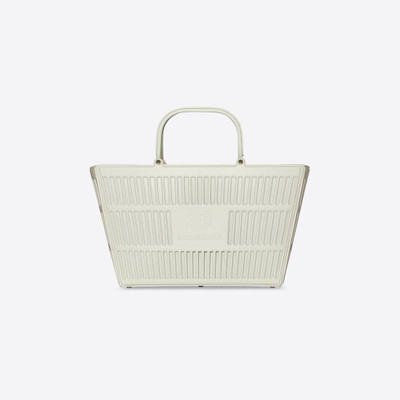 BALENCIAGA Mag Large Basket Bag In Thermoformed Smooth Calfskin in White outlook