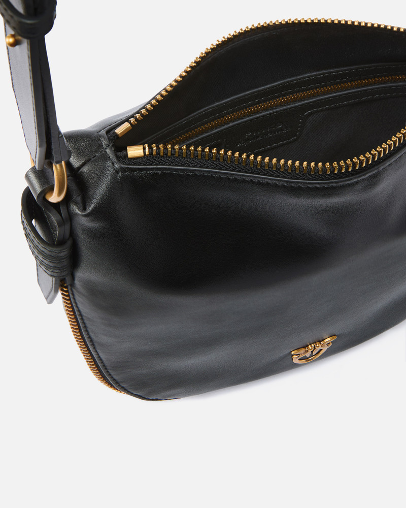 SMALL LEATHER HOBO SHOULDER BAG WITH ZIP 4