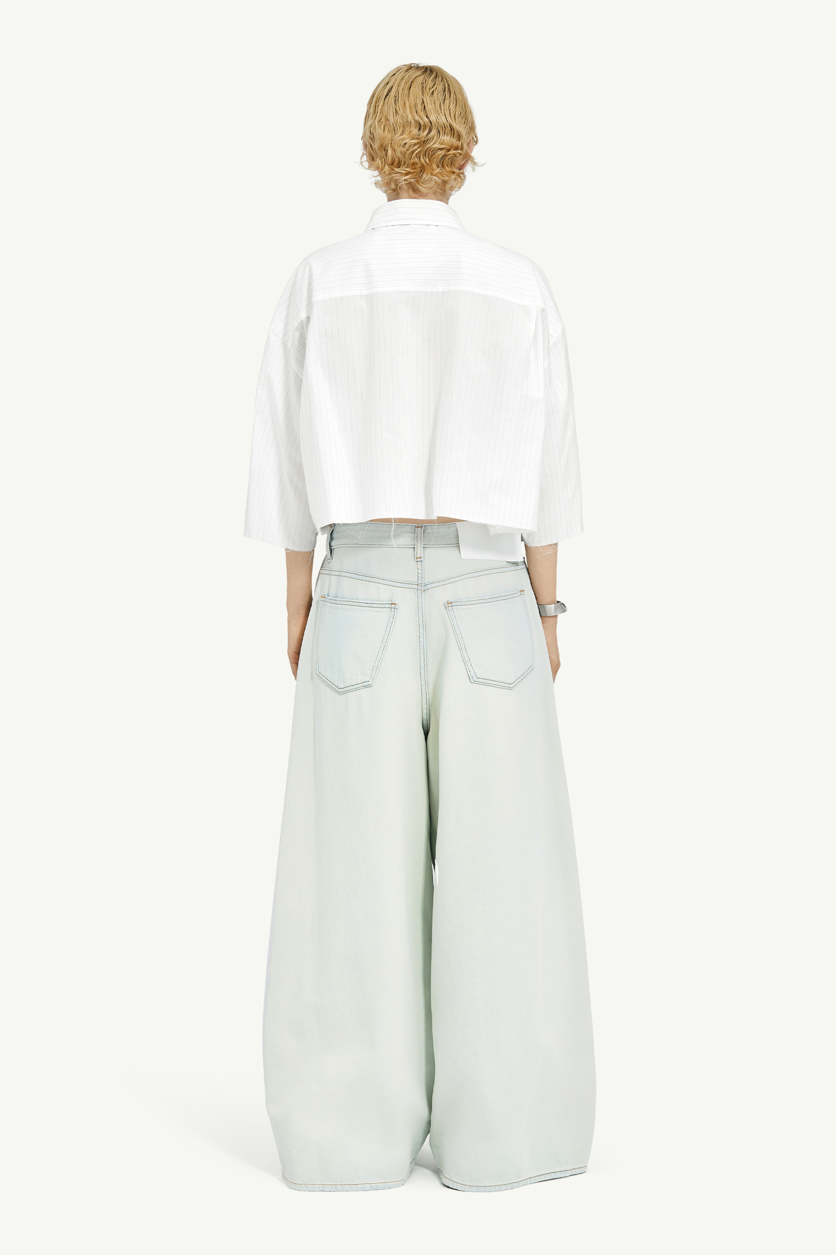 Lightweight Denim Low-Waist Trousers - 4