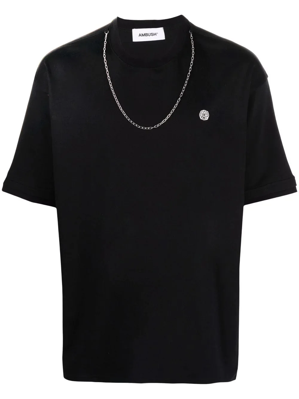 chain-link collar T-shirt - 1