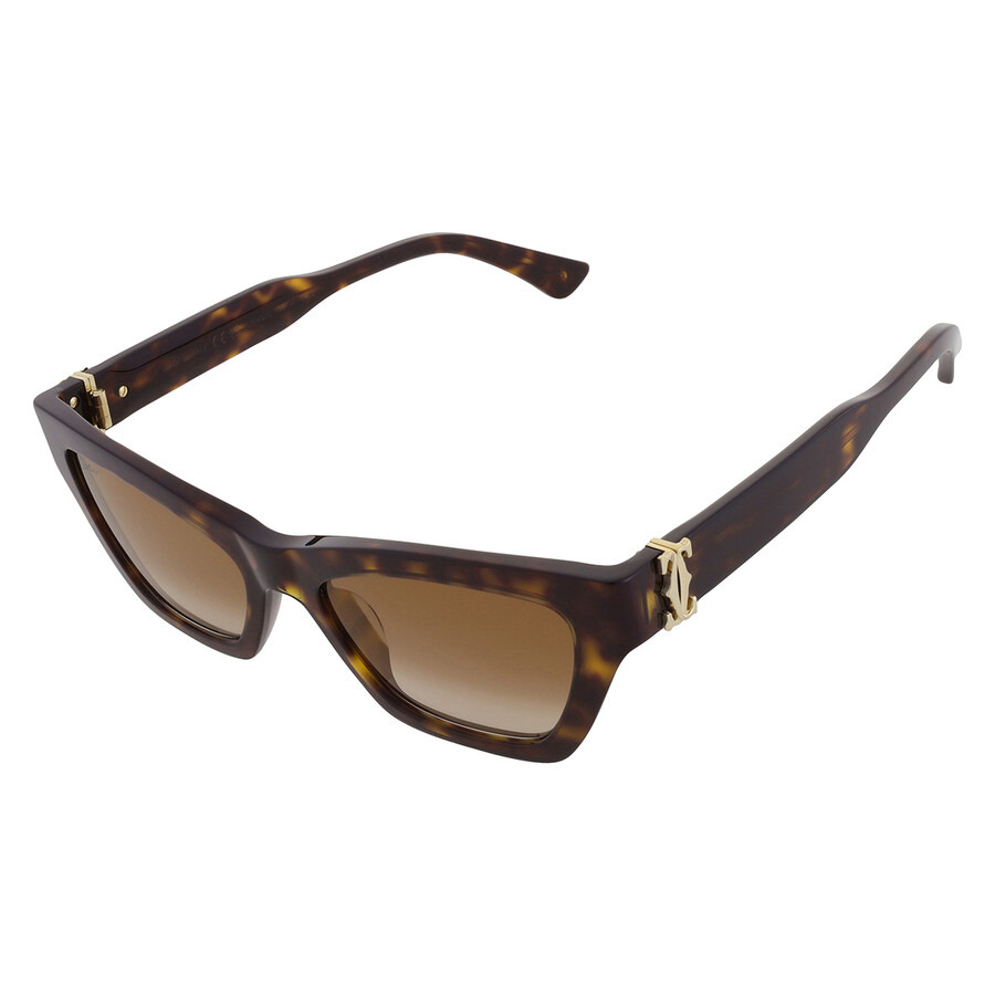 Cartier Brown Gradient Bronze Mirror Cat Eye Ladies Sunglasses CT0437S 002 53 - 3