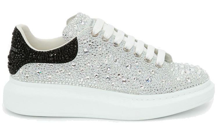 Alexander McQueen Crystal-embellished Oversized Sneakers 'Silver Black' 604223WHCE49329 - 2