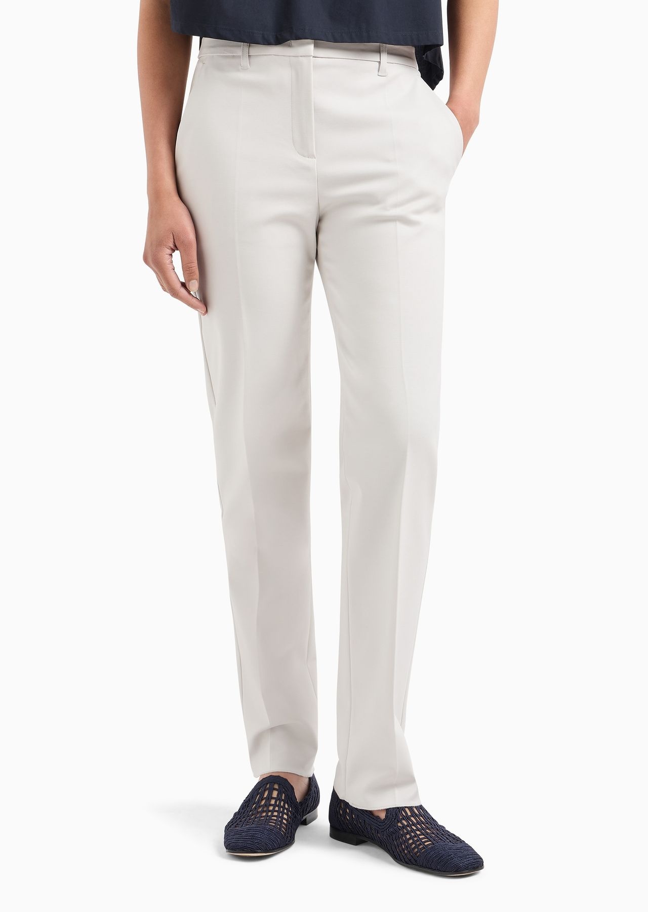 Couture cotton-blend slim-fit trousers - 2