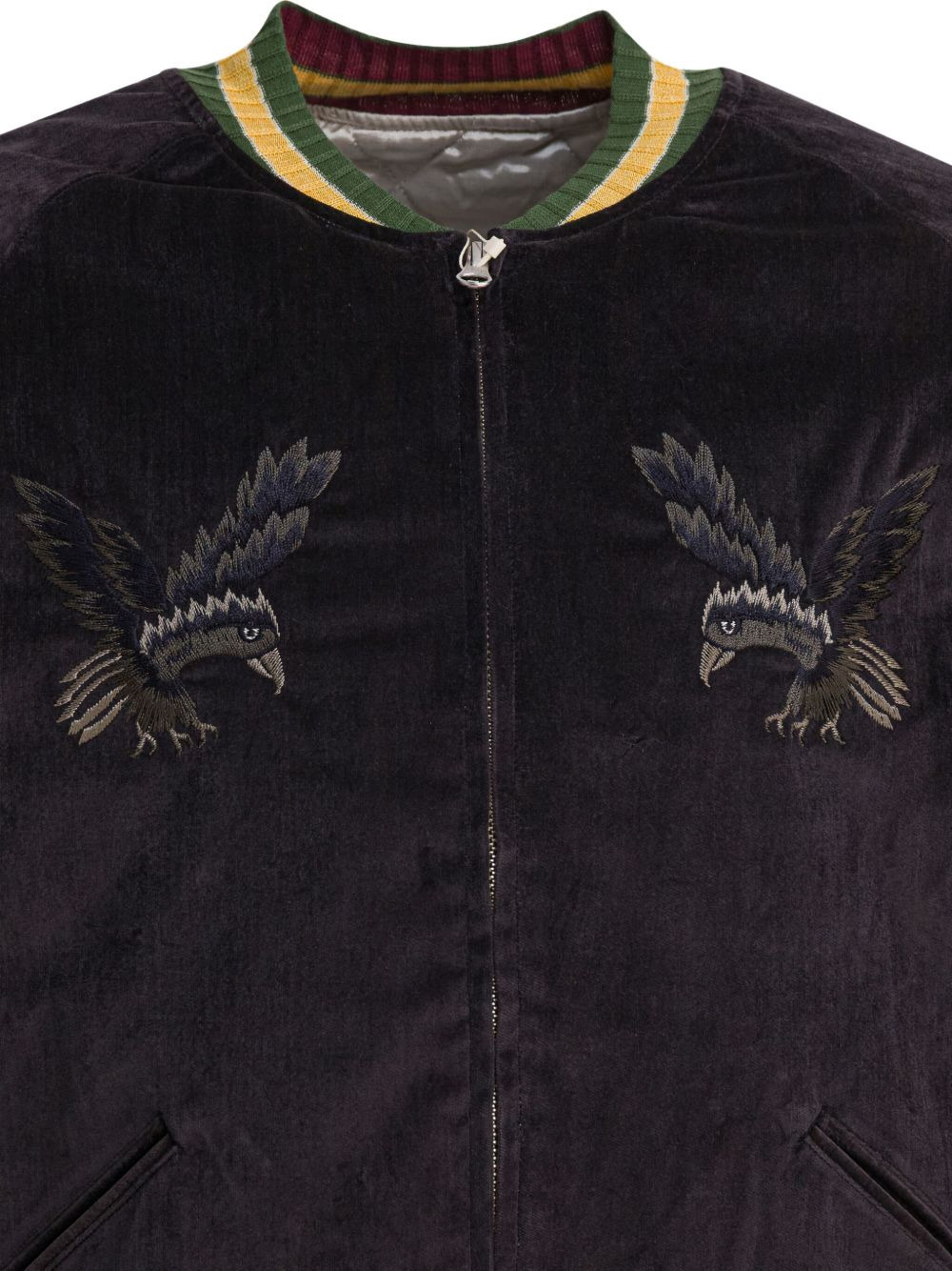 eagle-embroidered bomber jacket - 3