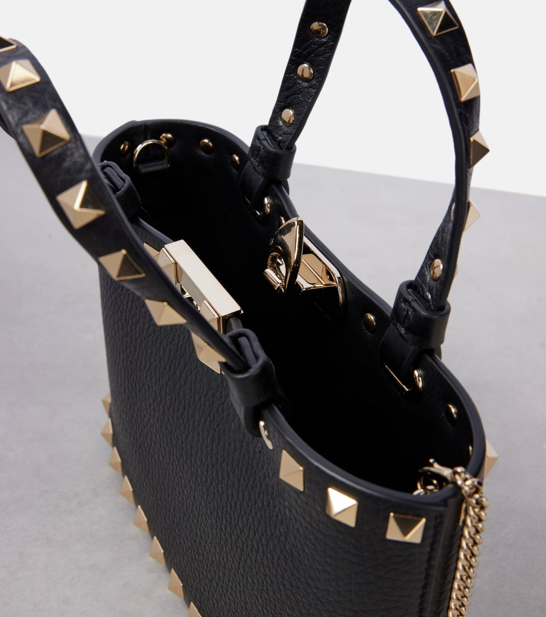 Rockstud leather tote bag - 3