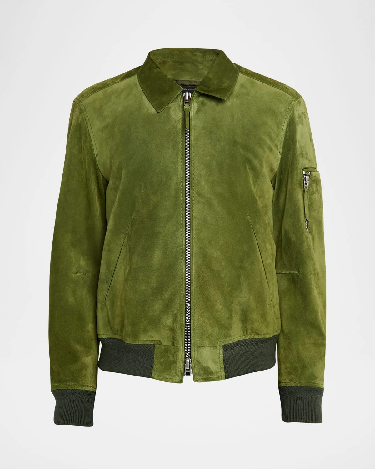 Men's Suede Cashmere-Knit Blouson Jacket - 1