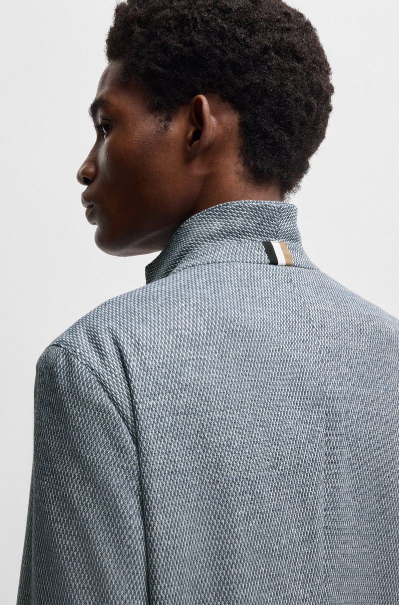 REGULAR-FIT PATTERNED BLAZER WITH LINEN AND COTTON 6