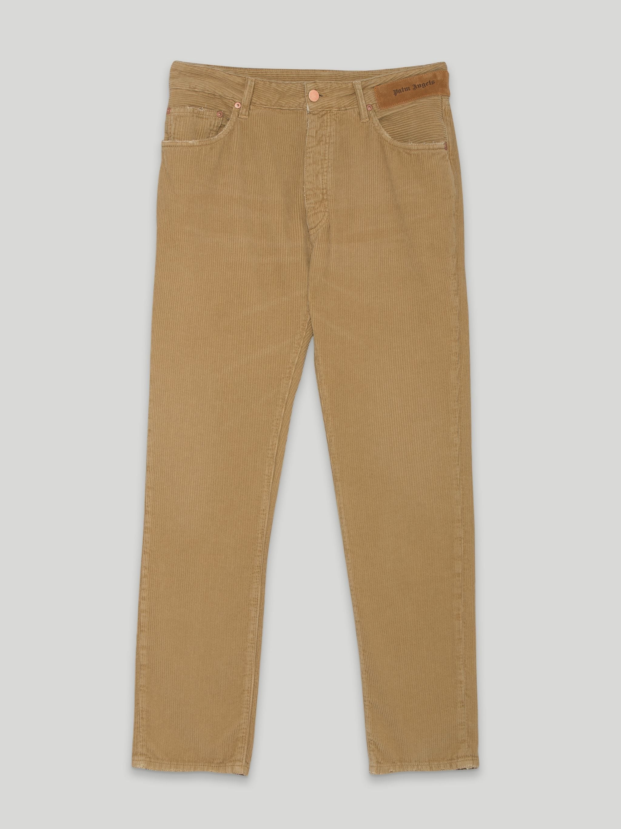 CURVED LOGO CORDUROY PANTS - 1