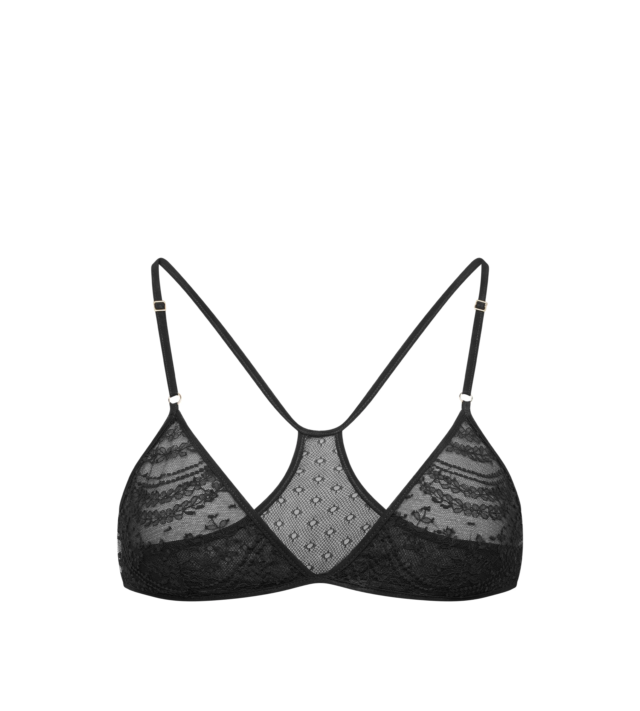 WAVE LACE RACERBACK TRIANGLE BRALETTE - 1