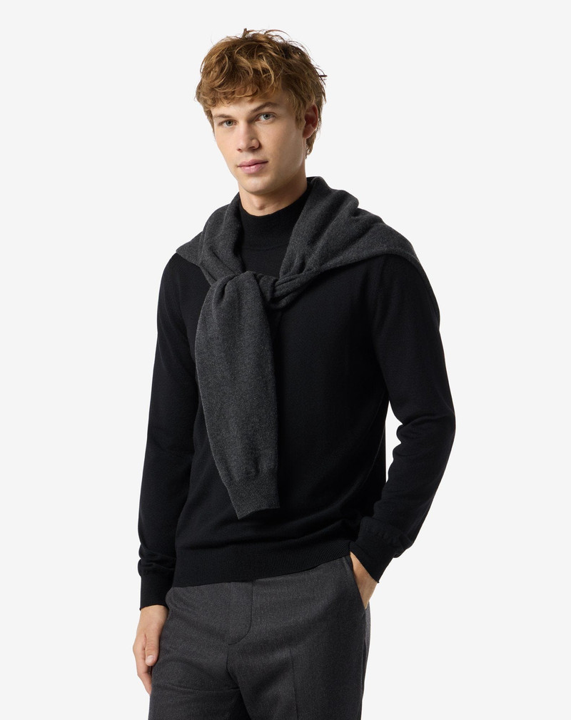 CORNELIANI Black extra fine merino wool turtleneck outlook