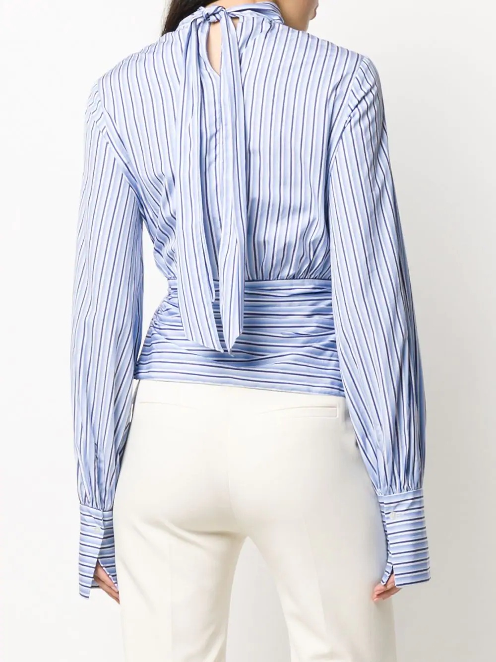 split front striped top - 4