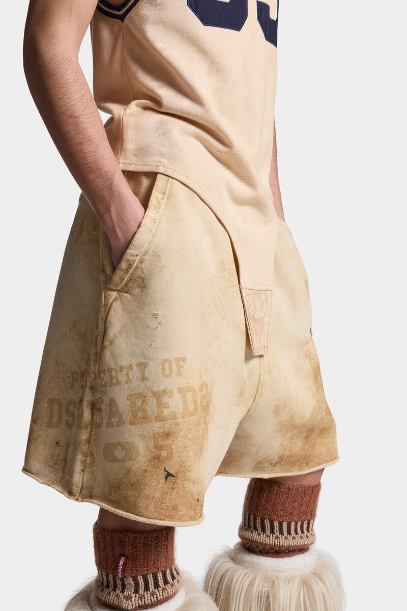 DIRTY OLD DYED FLEECE SHORT PANTS - 5