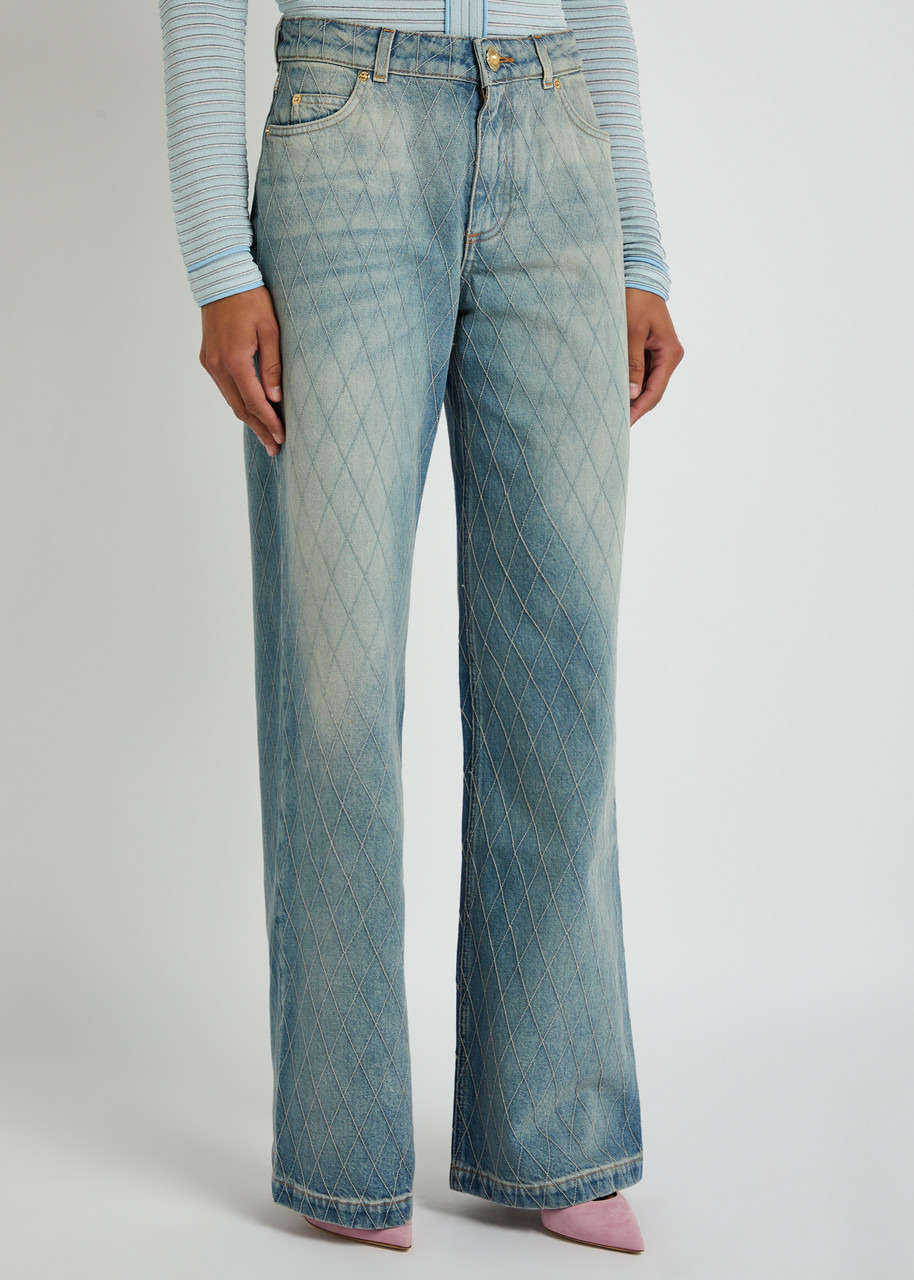 Balmain Embroidered Wide-leg Jeans - 2