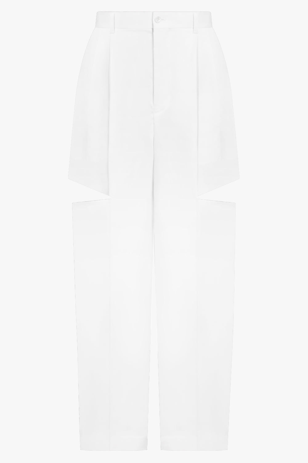 WIDE LEG SLIT DETAIL PANT | WHITE - 1