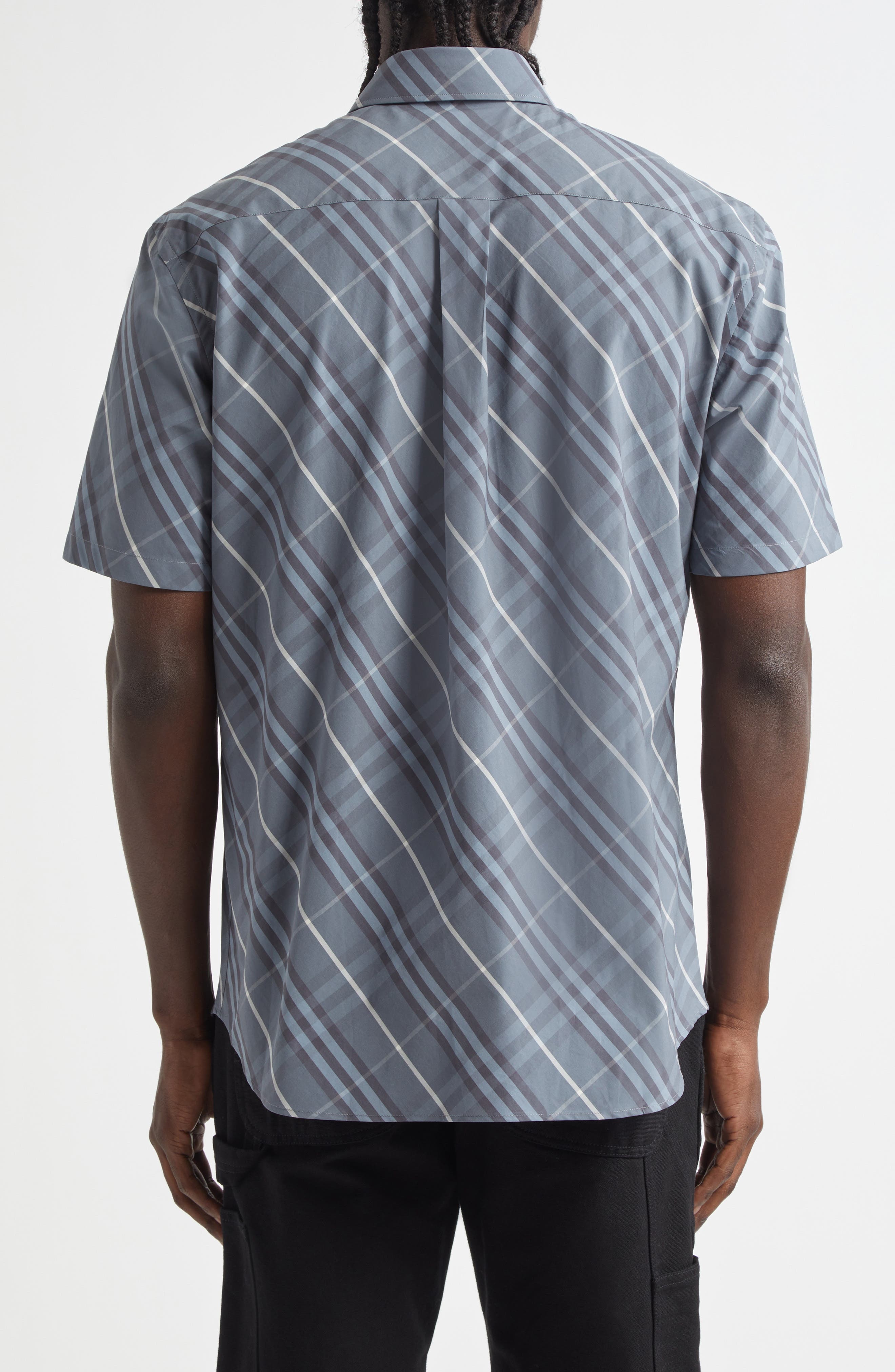 burberry Check Cotton Button-Up Shirt in Pewter Ip Check at Nordstrom - 2