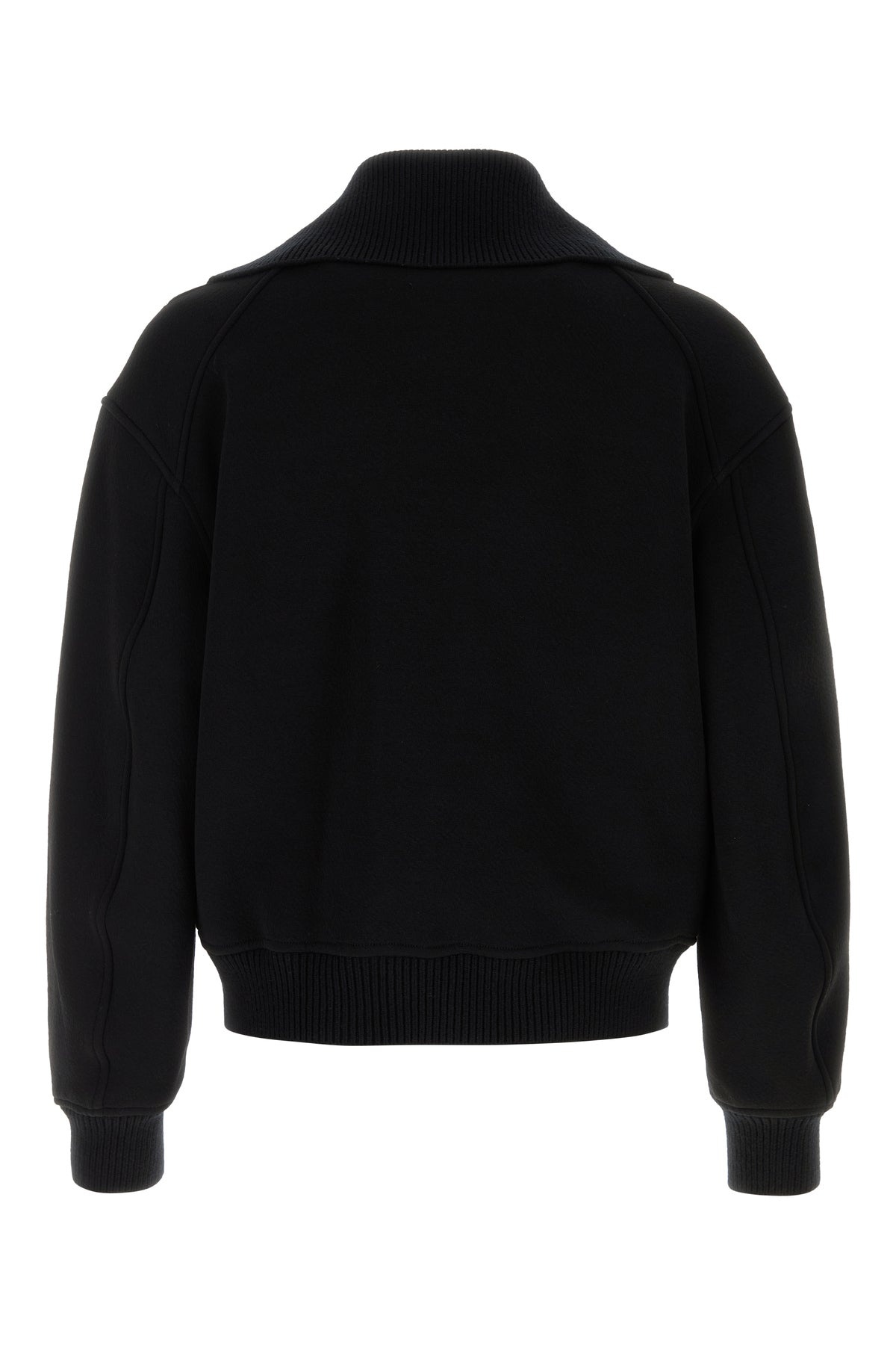 Black wool blend bomber jacket - 2