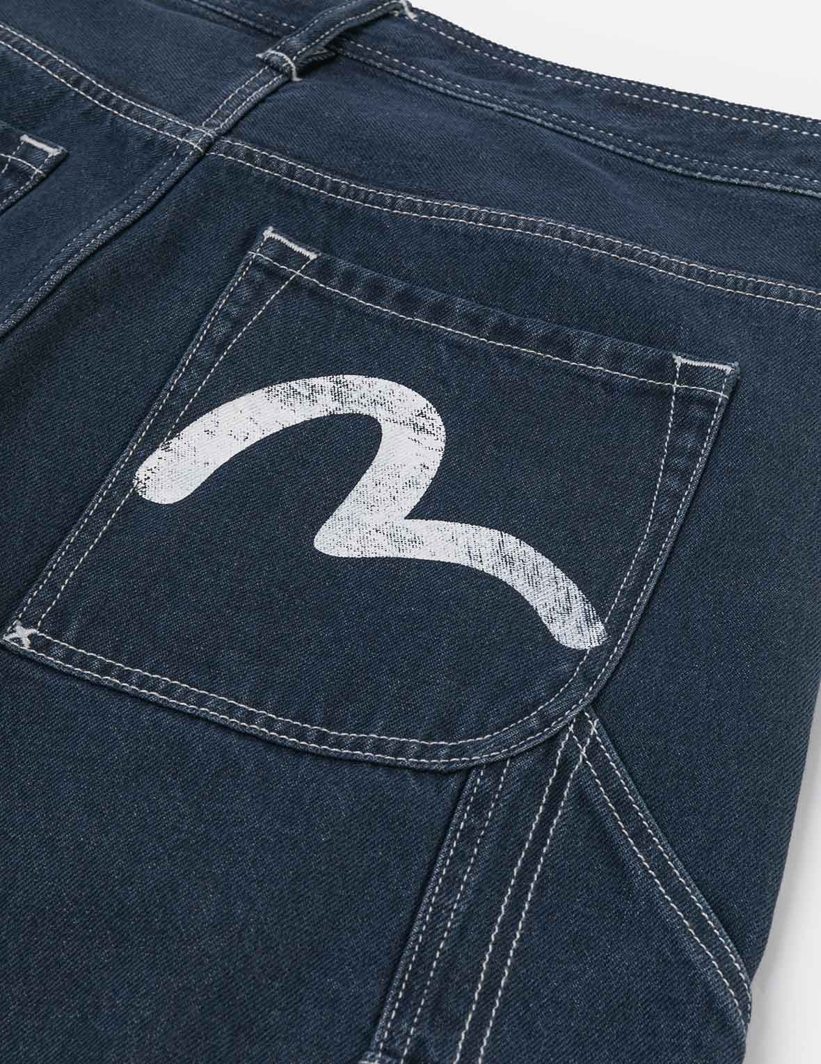 Distressed Seagull Print Loose Fit Cargo Jeans - 7