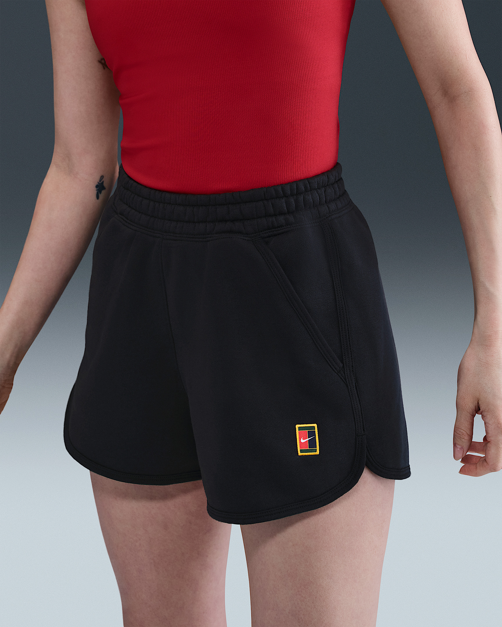 NikeCourt Heritage Women's Mid-Rise Fleece Tennis Shorts - 2