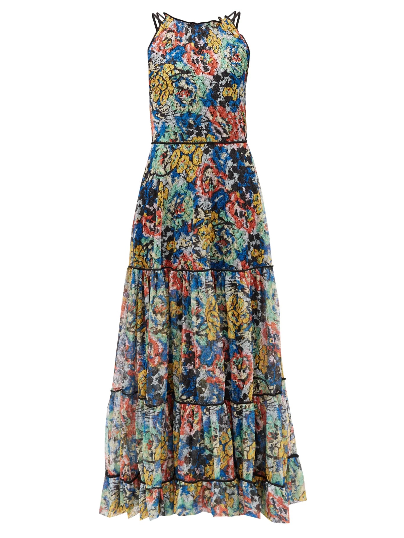 Banded-hem floral maxi dress - 1